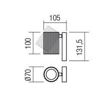 Redo 01-2548 - Zidna reflektorska svjetiljka DELPHI 1xGU10/7W/230V bijela