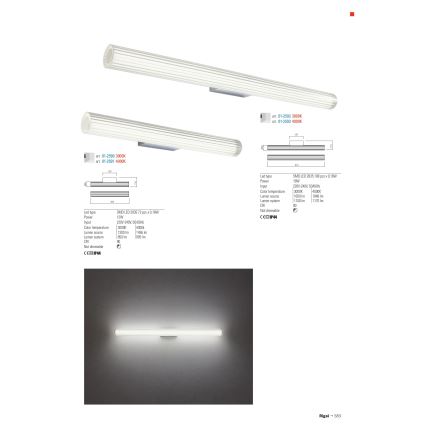 Redo 01-2593 - LED rasvjeta za kupaonsko ogledalo RIGAL LED/18W/230V 4000K 91 cm CRI 90 IP44 sjajni krom/bijela
