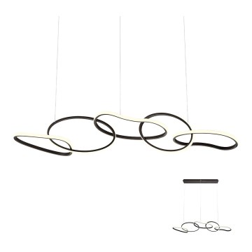 Redo 01-2599 - LED prigušivački luster na užetu BIAS LED/108,6W/230V CRI 90 3000K crna