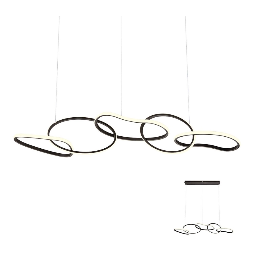 Redo 01-2599 - LED prigušivački luster na užetu BIAS LED/108,6W/230V CRI 90 3000K crna