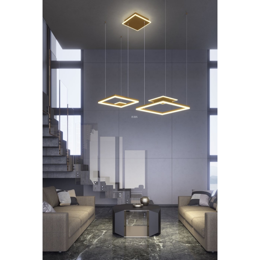 Redo 01-2615 - LED luster na sajli SIGUA s mogućnošću prigušivanja LED/137W/230V CRI 90 zlatna