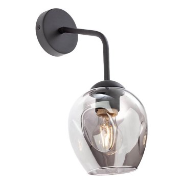 Redo 01-2618 - Zidna lampa PIERCE 1xE27/42W/230V crna/dimna