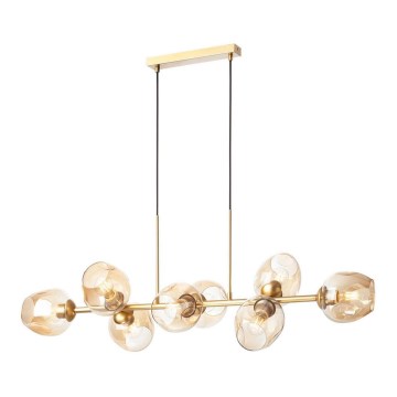 Redo 01-2621 - Luster na sajli PIERCE 8xE27/42W/230V zlatna/dimna