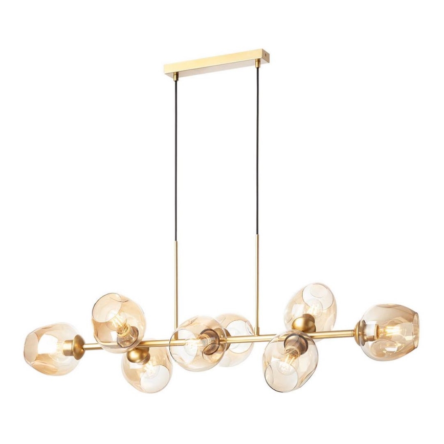 Redo 01-2621 - Luster na sajli PIERCE 8xE27/42W/230V zlatna/dimna