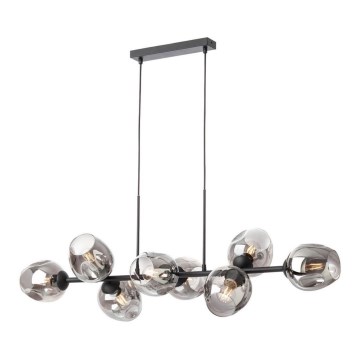 Redo 01-2622 - Luster na sajli PIERCE 8xE27/42W/230V crna/dimna