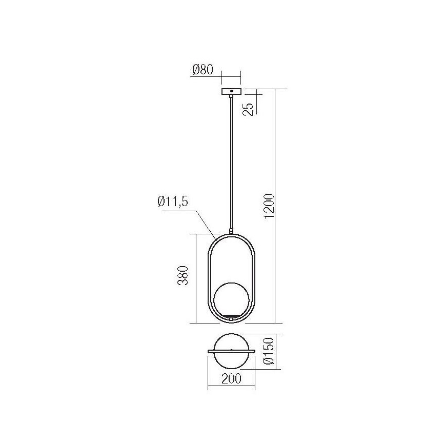 Redo 01-2624 - Luster na sajli NIVA 1xE14/28W/230V