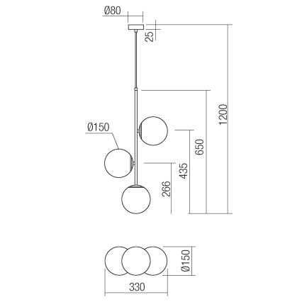 Redo 01-2627 - Luster na sajli NIVA 3xE14/28W/230V