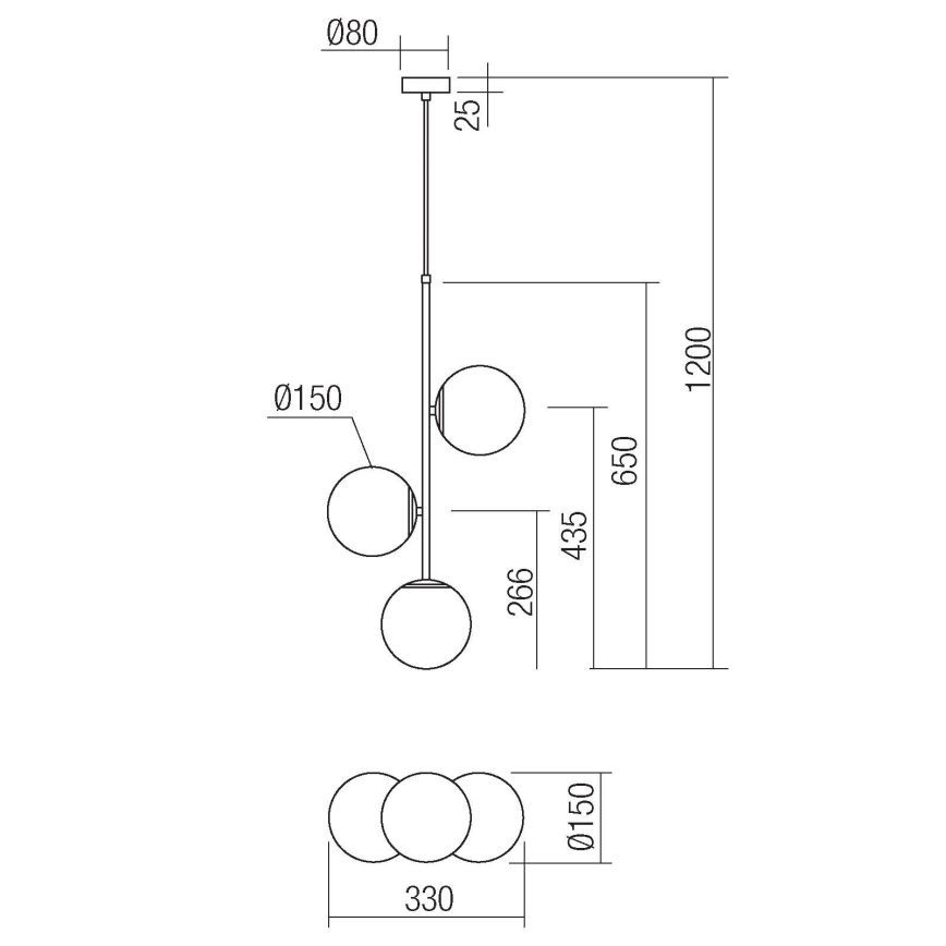 Redo 01-2627 - Luster na sajli NIVA 3xE14/28W/230V