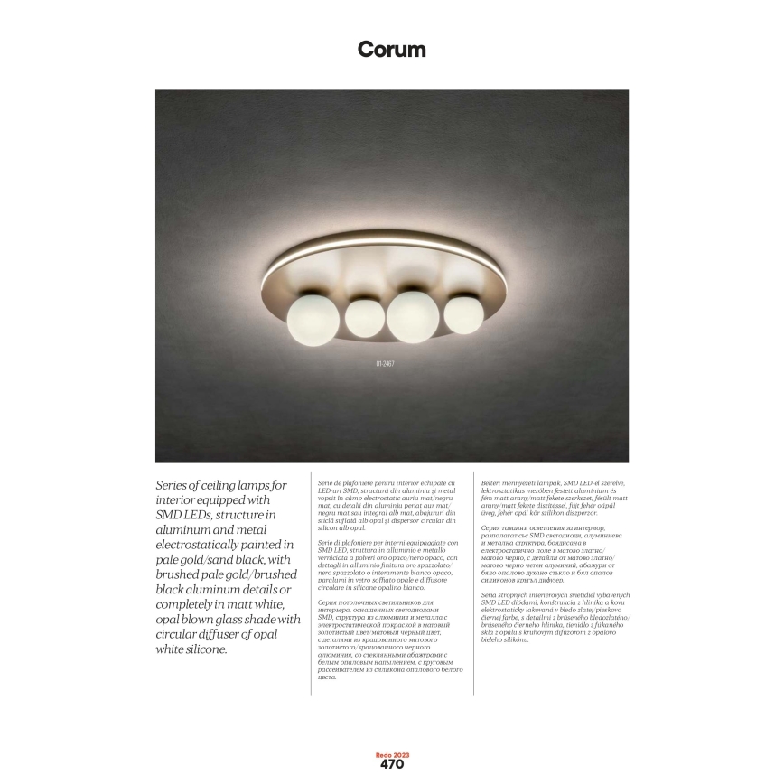 Redo 01-2657 - LED stropno svjetlo CORUM LED/48W/230V 3000K CRI 90 bijela
