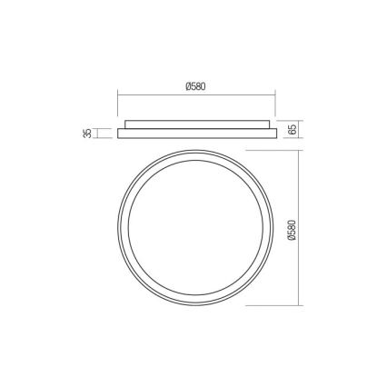 Redo 01-2671 - LED Prigušiva stropna svjetiljka ICONIC LED/50W/230V pr. 58 cm crna