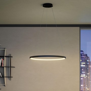 Redo 01-2677 - LED prigušivački luster na užetu ICONIC LED/60W/230V promjer 78 cm crna