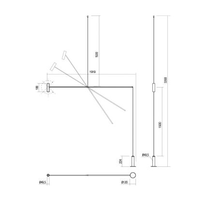 Redo 01-2695 - LED Prigušiva podna lampa PICAS LED/12W/230V crna