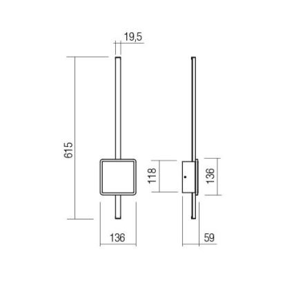 Redo 01-2697 - LED zidna svjetiljka DIAZ LED/20W/230V CRI 90 zlatna