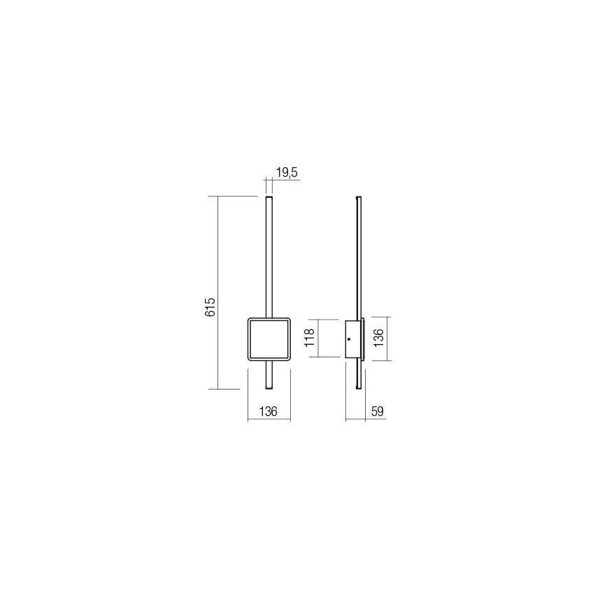Redo 01-2697 - LED zidna svjetiljka DIAZ LED/20W/230V CRI 90 zlatna
