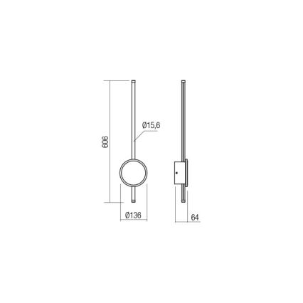 Redo 01-2700 - LED Zidna svjetiljka DIAZ LED/18W/230V CRI 90 zlatna