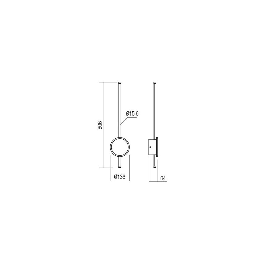 Redo 01-2701 - LED Zidna svjetiljka DIAZ LED/18W/230V CRI 90 crna