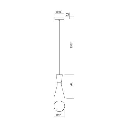 Redo 01-2711 - Luster na sajli KILT 1xE27/42W/230V pr. 12 cm crna