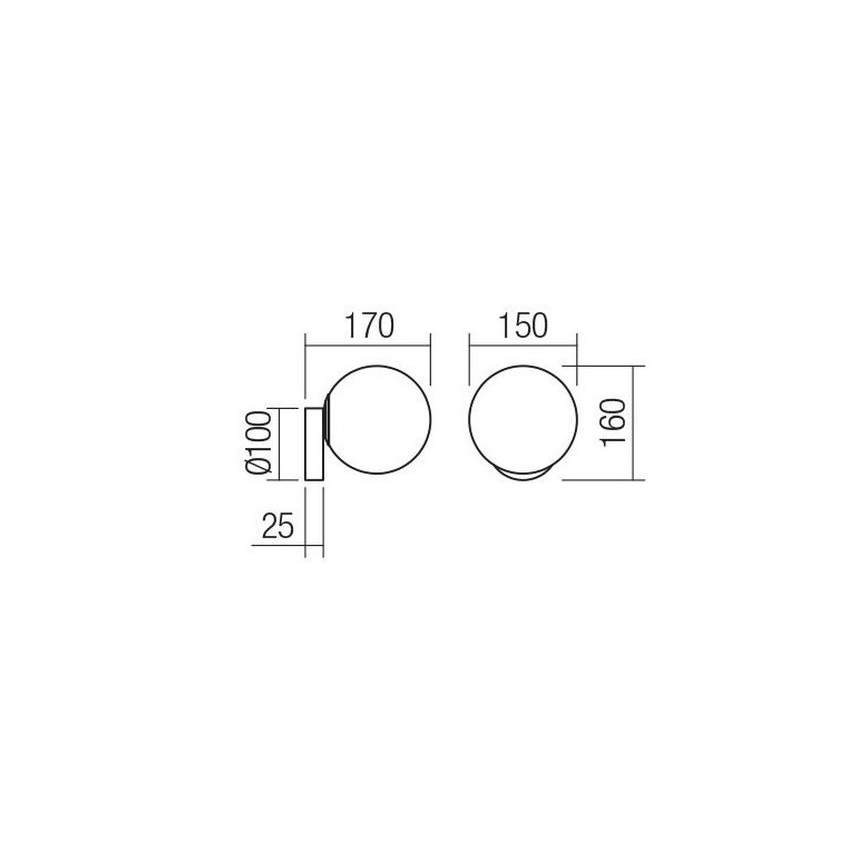Redo 01-2714 - Zidna svjetiljka VOLLEY 1xE14/28W/230V crna