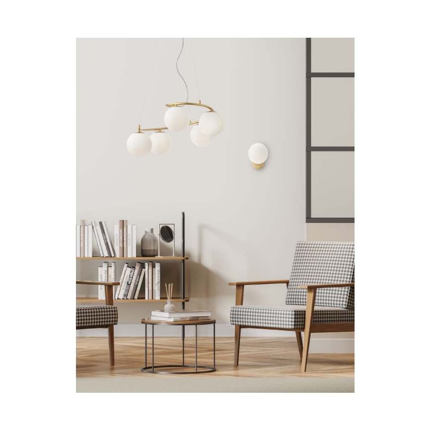 Redo 01-2719 - Luster na sajli VOLLEY 5xE14/28W/230V zlatna