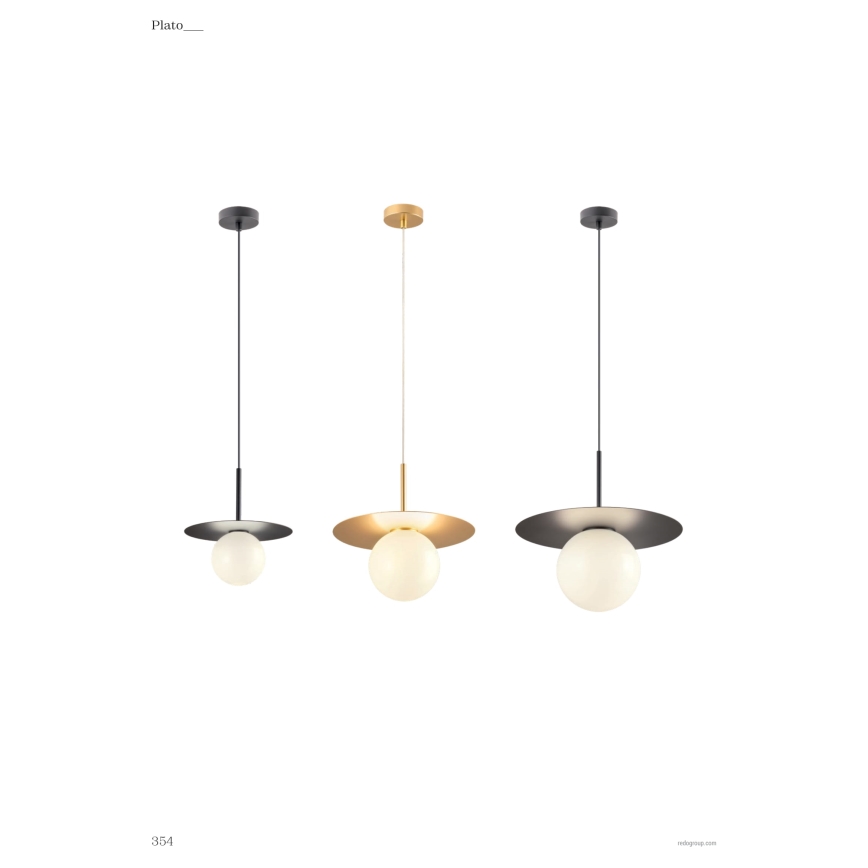 Redo 01-2728 - Luster na sajli PLATO 1xG9/10W/230V pr. 20 cm crna