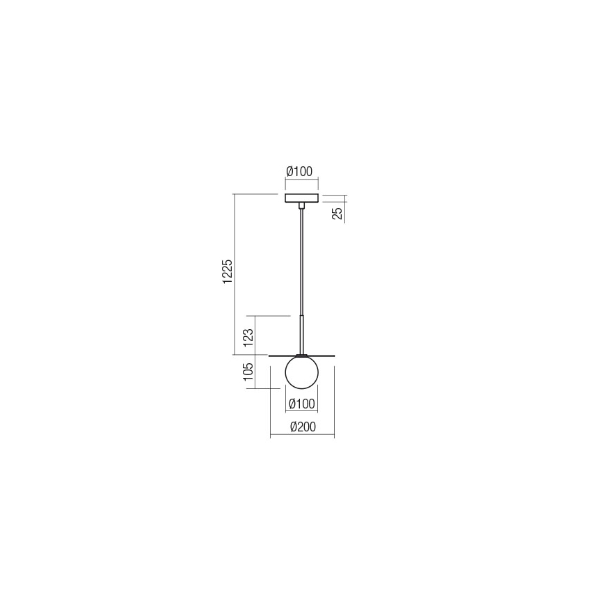 Redo 01-2728 - Luster na sajli PLATO 1xG9/10W/230V pr. 20 cm crna