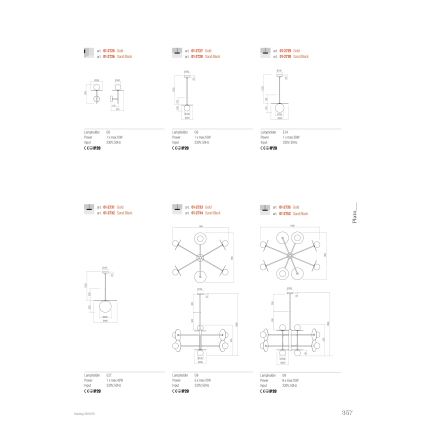 Redo 01-2733 - Viseći luster PLATO 6xG9/10W/230V zlatna