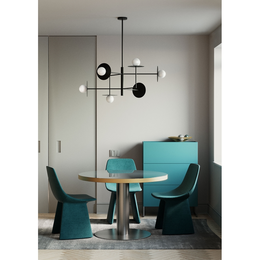 Redo 01-2734 - Viseći luster PLATO 6xG9/10W/230V crna