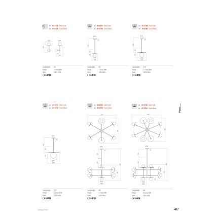 Redo 01-2735 - Luster na štapu PLATO 8xG9/10W/230V zlatni