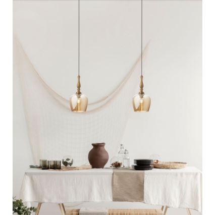 Redo 01-2740 - Luster na sajli TOLL 1xE27/42W/230V brončana