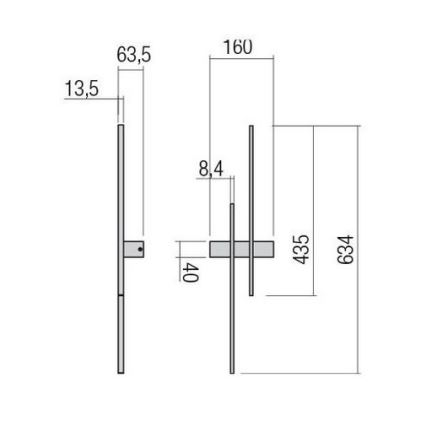 Redo 01-2744 - LED zidna svjetiljka TANGENT LED/13W/230V CRI 90 bijela