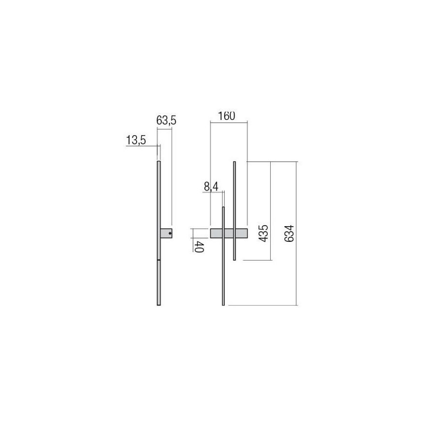 Redo 01-2744 - LED zidna svjetiljka TANGENT LED/13W/230V CRI 90 bijela
