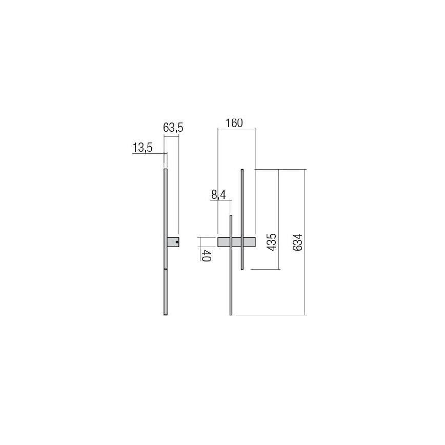 Redo 01-2745 - LED zidna svjetiljka TANGENT LED/13W/230V CRI 90 crna