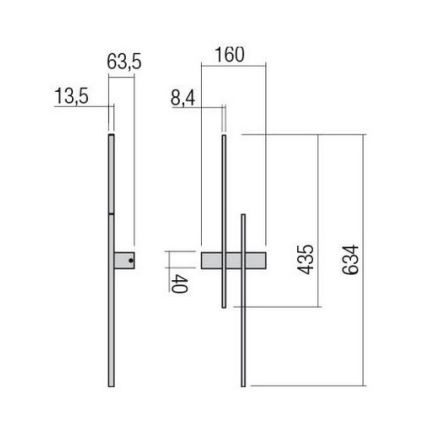 Redo 01-2746 - LED zidna svjetiljka TANGENT LED/13W/230V CRI 90 bijela