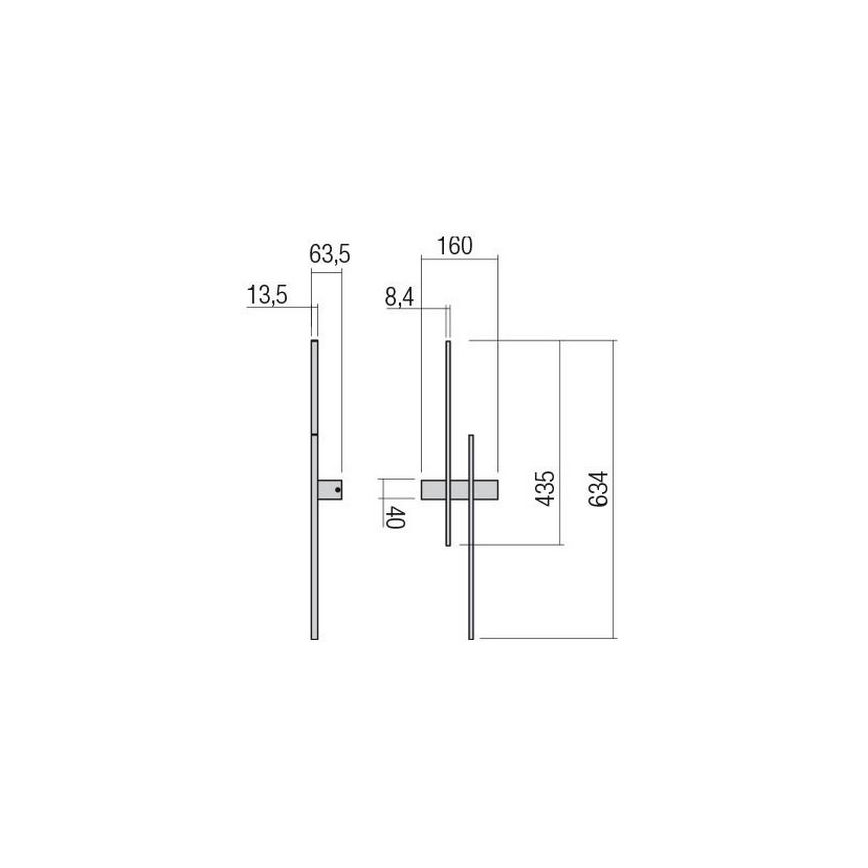 Redo 01-2746 - LED zidna svjetiljka TANGENT LED/13W/230V CRI 90 bijela