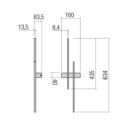 Redo 01-2747 - LED zidna svjetiljka TANGENT LED/13W/230V CRI 90 crna