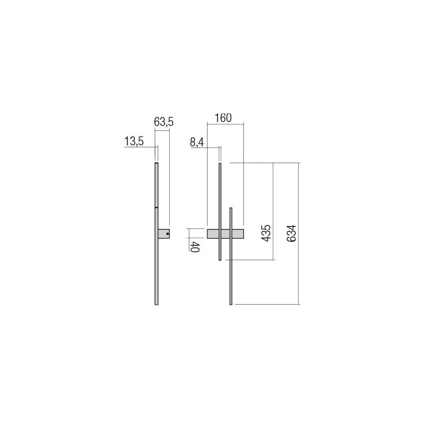 Redo 01-2747 - LED zidna svjetiljka TANGENT LED/13W/230V CRI 90 crna