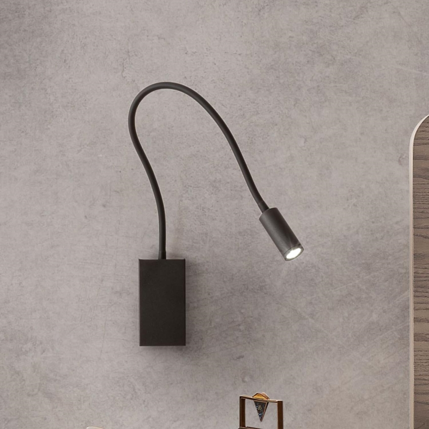Redo 01-2755 - LED Fleksibilna lampica WALLIE LED/3W/230V USB CRI 90 crna