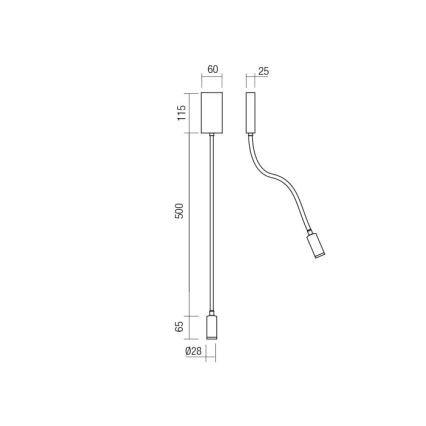 Redo 01-2755 - LED Fleksibilna lampica WALLIE LED/3W/230V USB CRI 90 crna