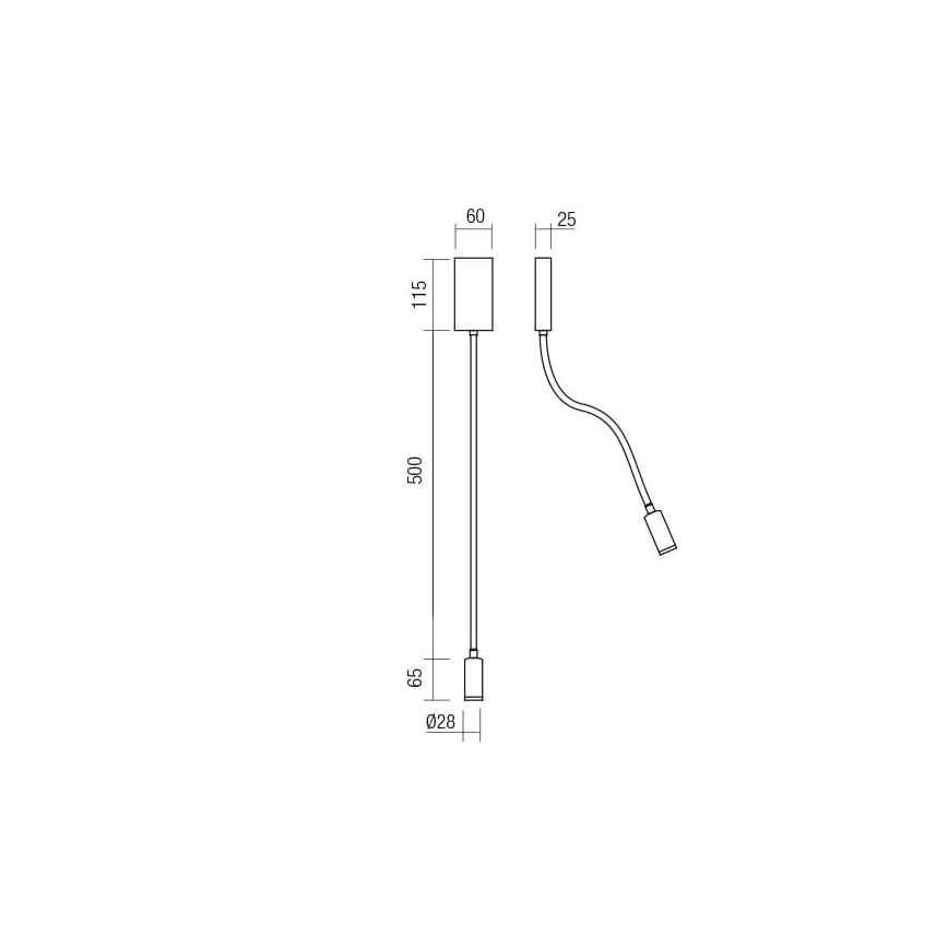 Redo 01-2755 - LED Fleksibilna lampica WALLIE LED/3W/230V USB CRI 90 crna