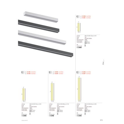 Redo 01-2762 - LED zidna svjetiljka PLOT LED/21W/230V 60 cm bijela