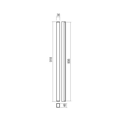 Redo 01-2764 - LED zidna svjetiljka PLOT LED/31W/230V 90 cm bijela