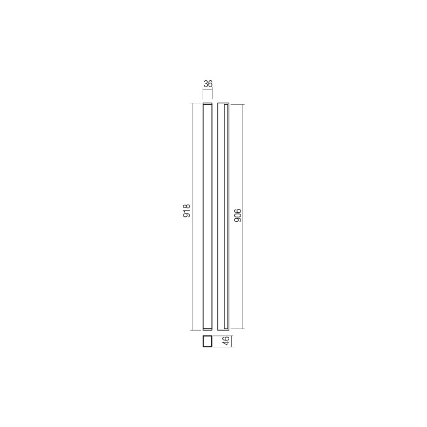 Redo 01-2765 - LED zidna svjetiljka PLOT LED/31W/230V 90 cm crna