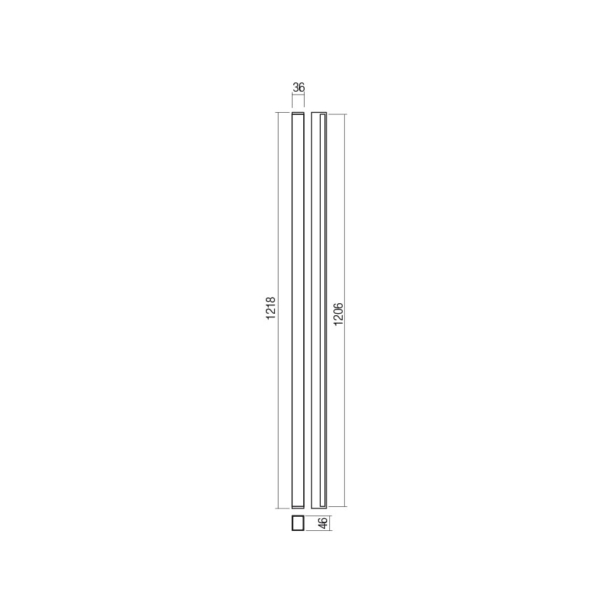 Redo 01-2766 - LED zidna svjetiljka PLOT LED/35W/230V 120 cm bijela