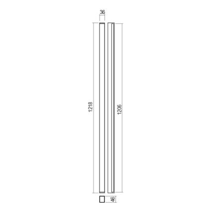 Redo 01-2767 - LED zidna svjetiljka PLOT LED/35W/230V 120 cm crna