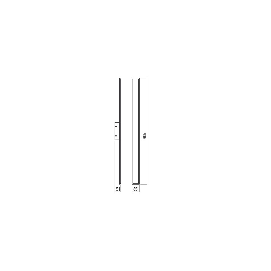 Redo 01-2769 - LED Zidna svjetiljka WAPI LED/23W/230V 90,5 cm crna