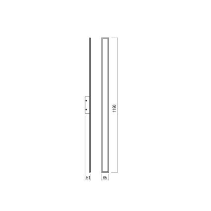 Redo 01-2771 - LED Zidna svjetiljka WAPI LED/30W/230V 119 cm crna