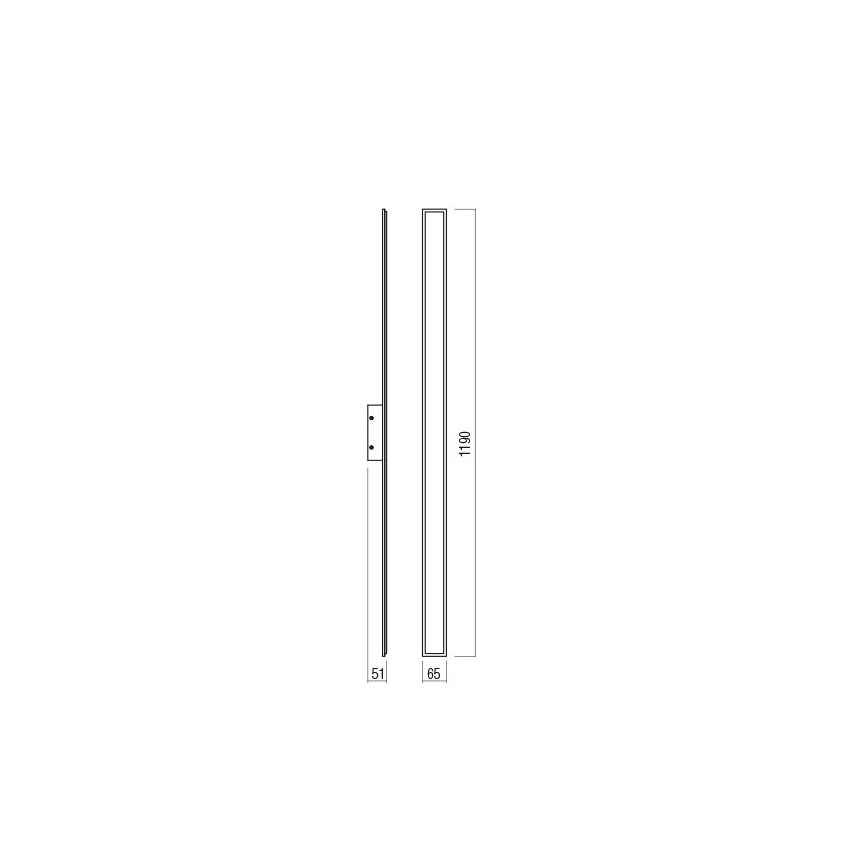Redo 01-2771 - LED Zidna svjetiljka WAPI LED/30W/230V 119 cm crna