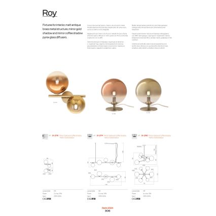 Redo 01-2784 - Stolna lampa ROY 2xG9/10W/230V