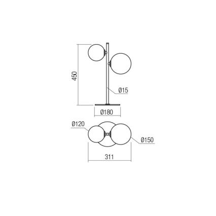 Redo 01-2784 - Stolna lampa ROY 2xG9/10W/230V