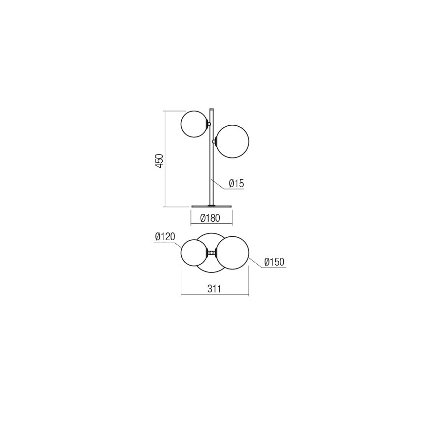 Redo 01-2784 - Stolna lampa ROY 2xG9/10W/230V